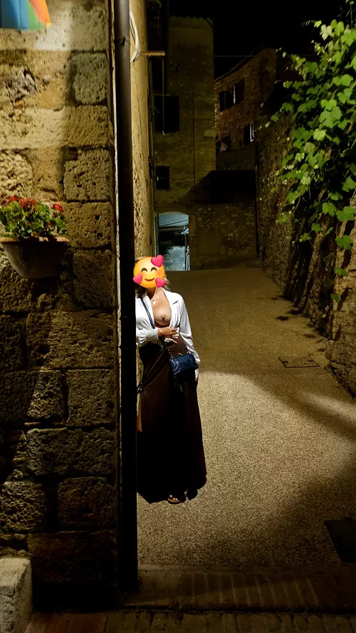 On a crowded street in Italy :)