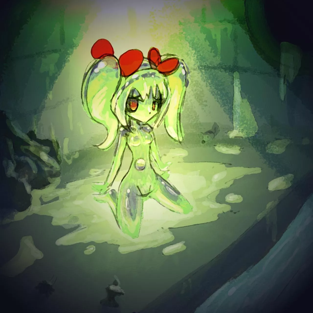 Some color study on a Sewer Slime girl ≧◡≦