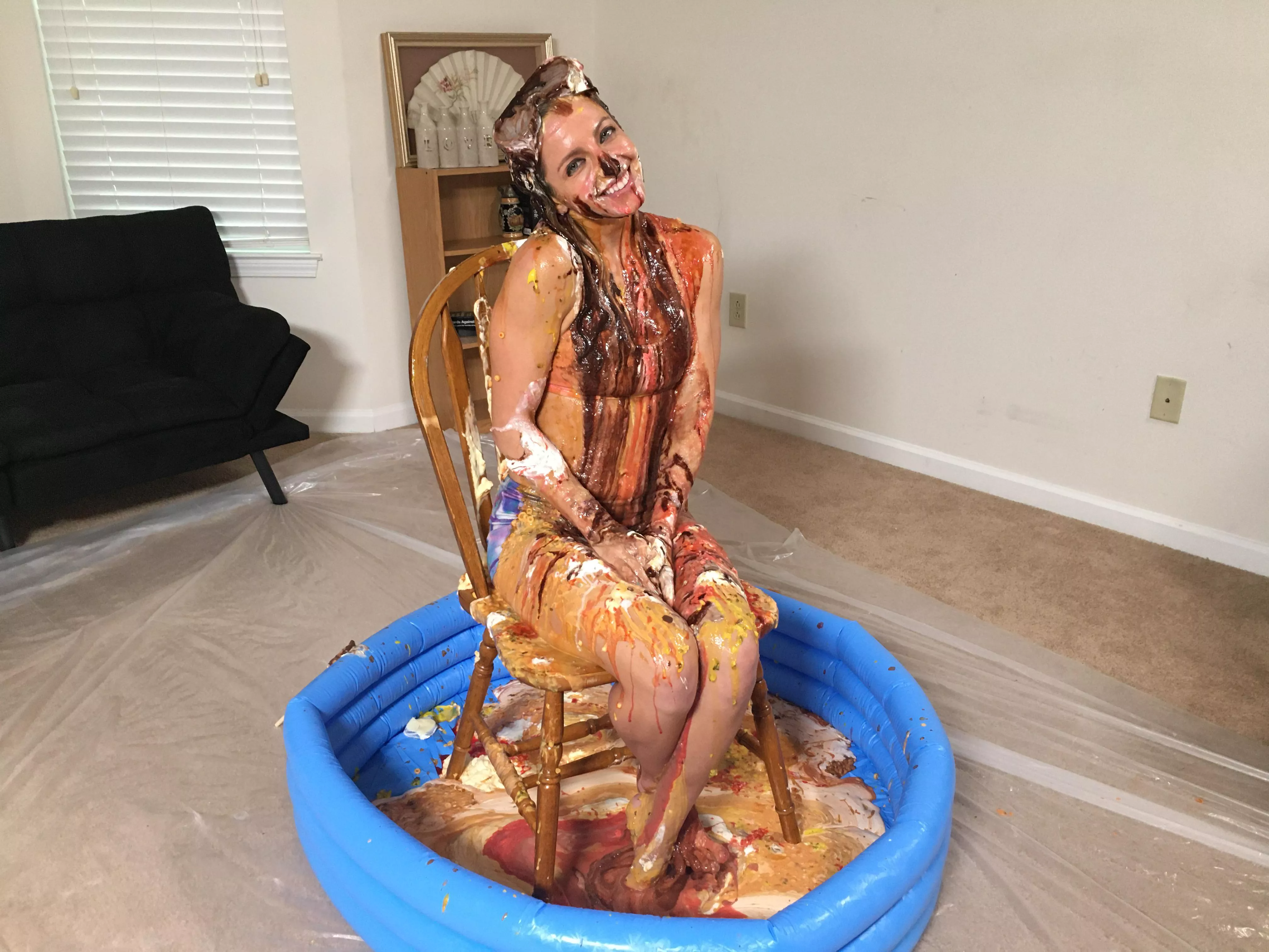 A wet and messy Lora Cross 