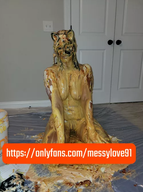 Covered in all sorts of mess. Yes the mask comes off! 😘