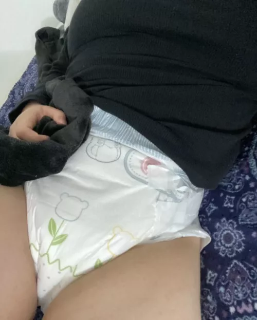 In my nap time diapers because i canโt hold it after waking up :(