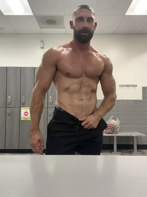 Nice and sweaty from the sauna 