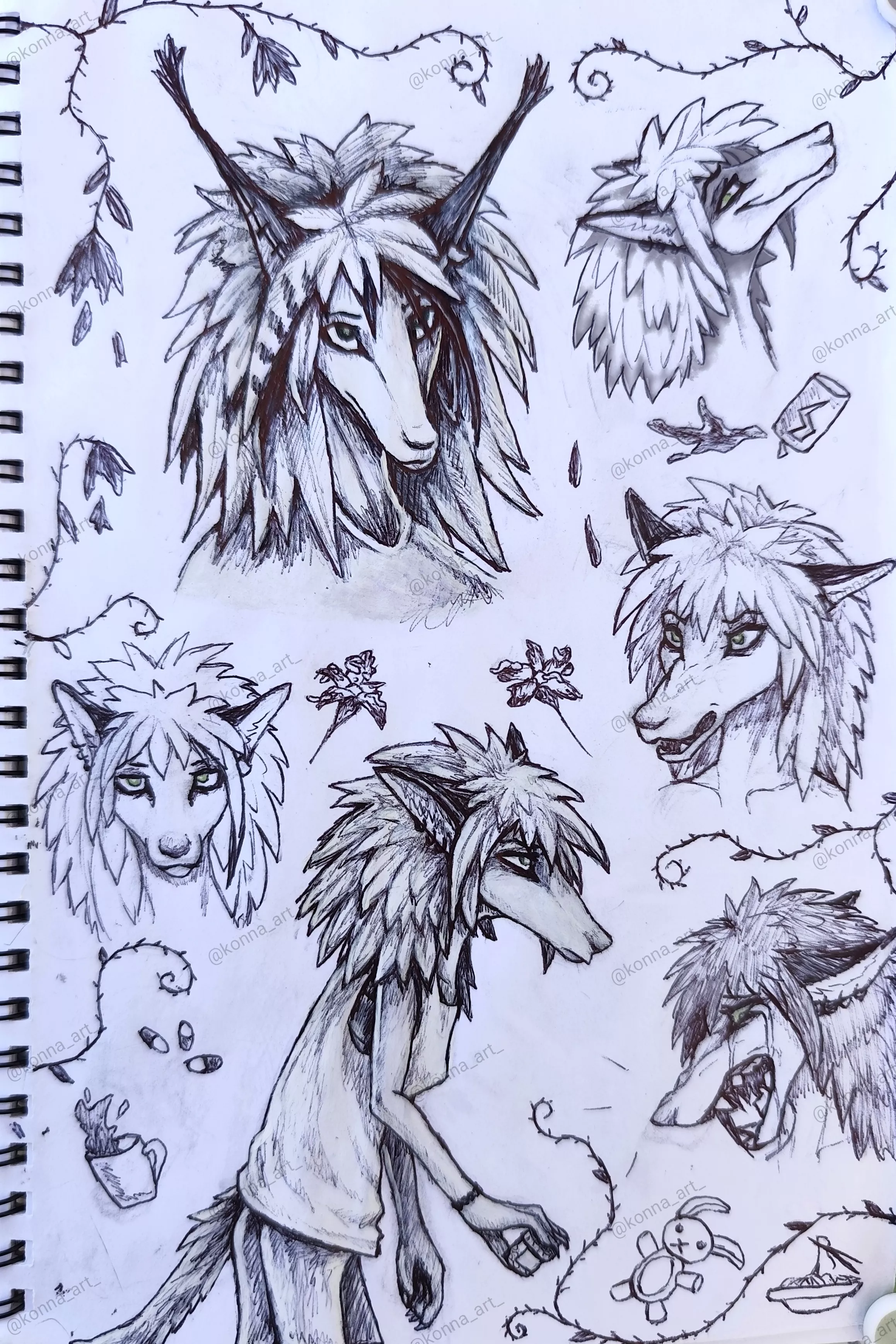 Trying to conceptualise and experiment. Admittedly got lazy at some parts (digital shading top right and decoration bottom right) but other than those parts I would love to see thoughts.Especially on the different shading styles.