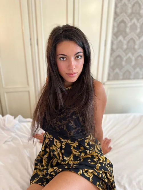 black dress, gold touches, longing for your adoration babe