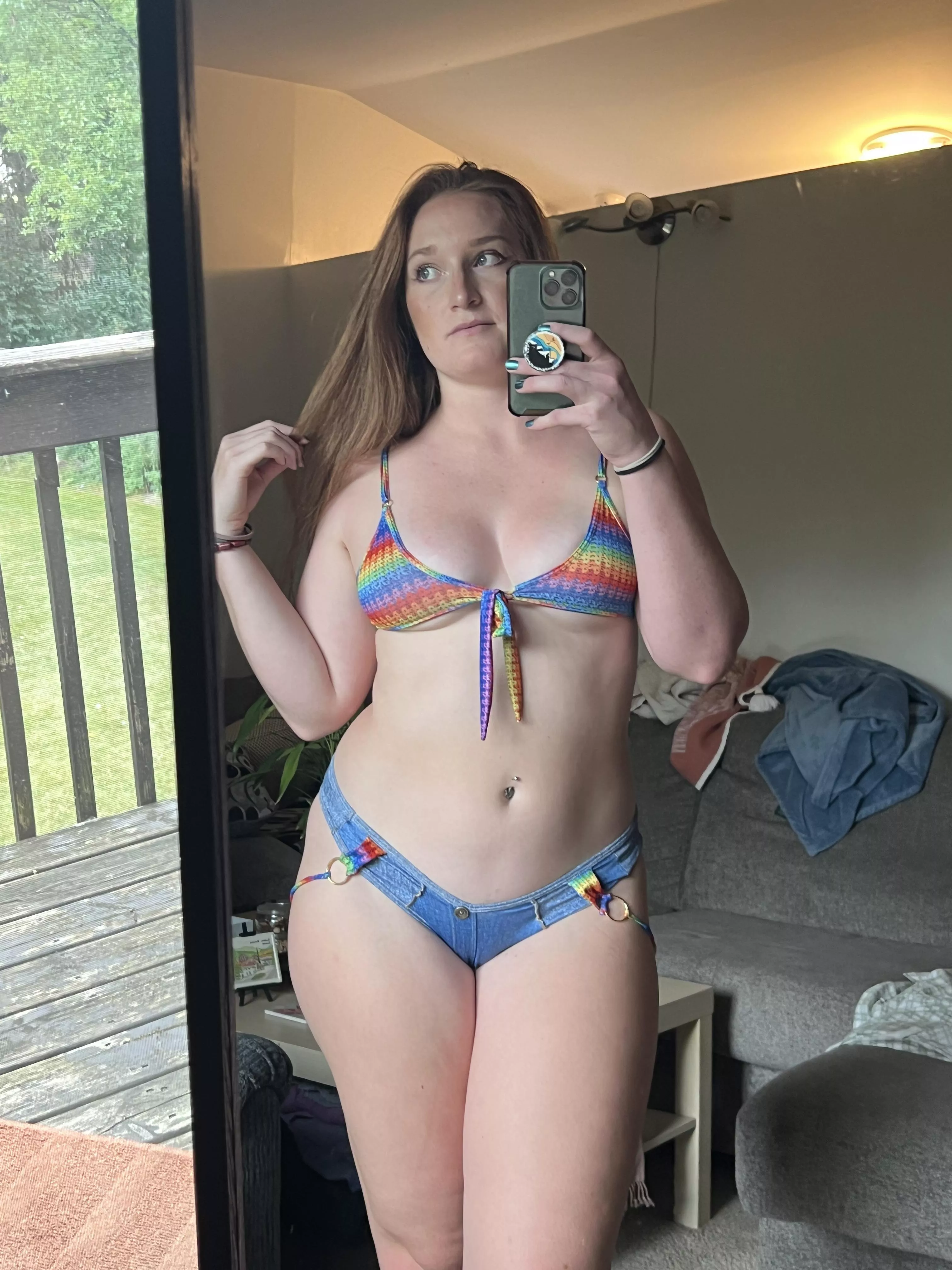 do you like my rainbow colored bikini?