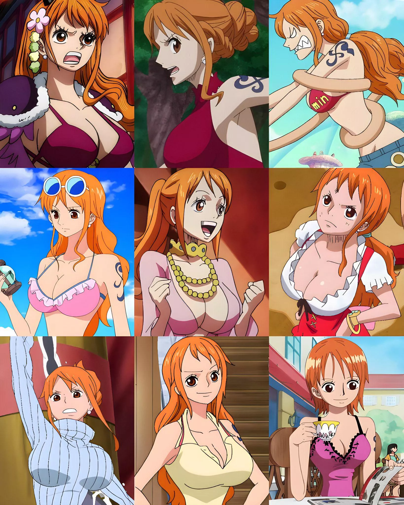 Let’s keep the Nami theme going! Which outfit would you fuck her in from best to worst? 
