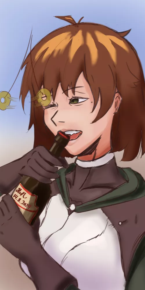 Move along, nothing to see here. just your favorite big sis opening a beer for her favorite lil sibling. (OC big sister by Gmun, drawn by HvN)