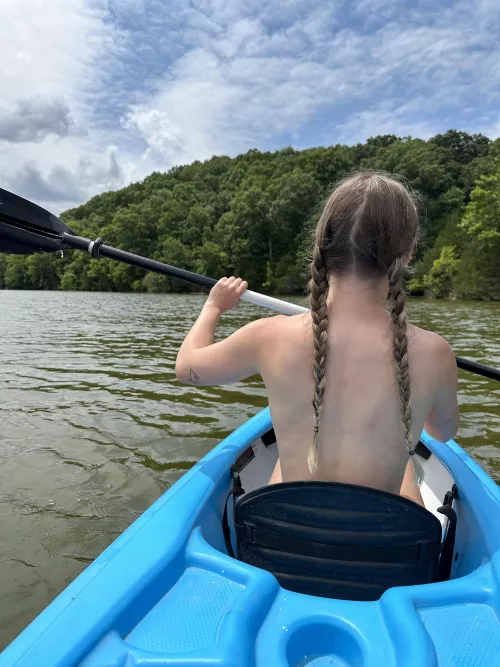 My first time naked kayaking! 