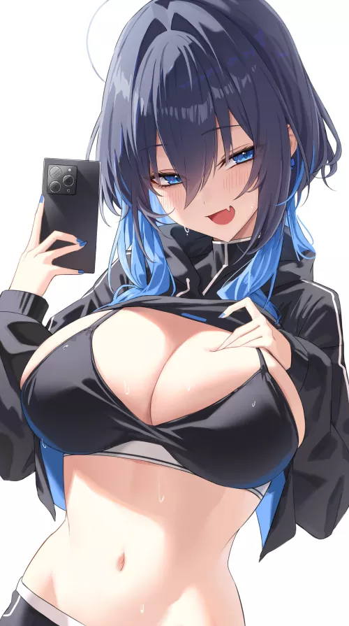 Ouro Kronii takes selfie (ruru_nnnn) [Hololive]