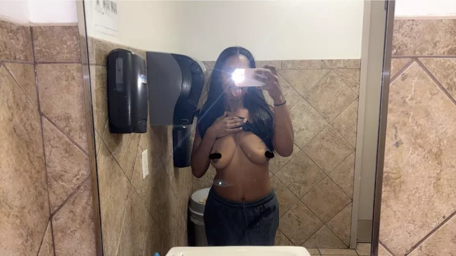 tits out in the gas station bathroom, where should i go next?