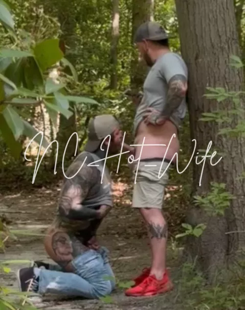 Caught my husband getting his dick sucked on this mornings nature walk 