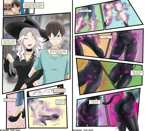 Boy goes shopping for new shoes and ends up turning into a girl in a cat bodysuit after wearing some heels