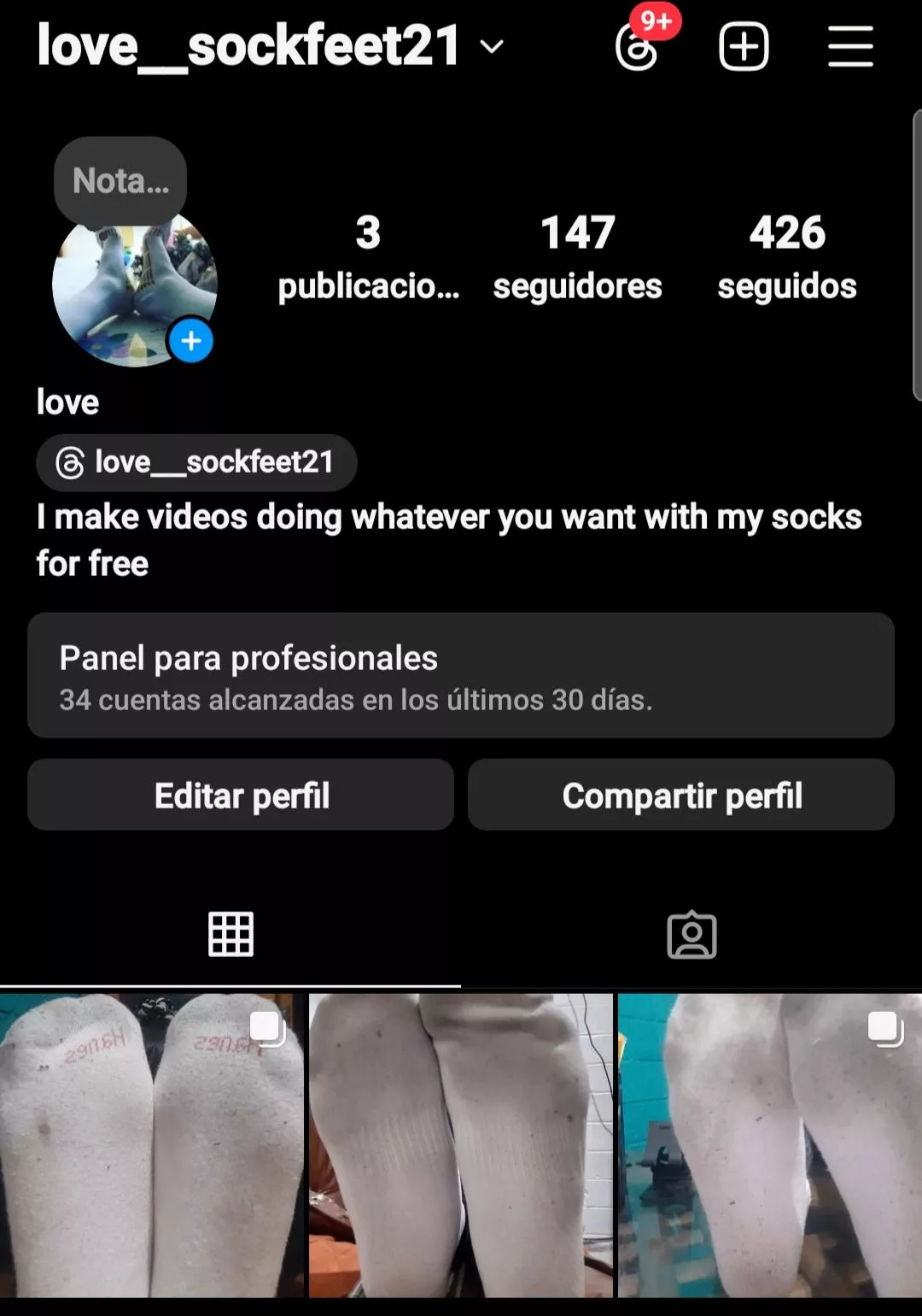 Hi, I hope I'm not bothering you too much, and sorry if I break a rule, it wasn't my intention. My friend asked me as a favor to help her grow her Instagram account. For those who are curious, she does whatever you wants with her socks and for free, yo