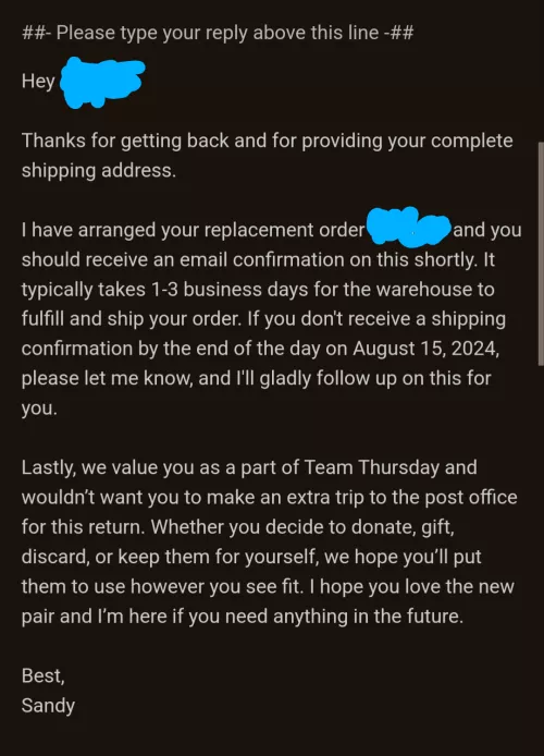 I bought a pair of Thursday captains and had a minor tearing issue in the inner seam. In the span of five emails, they sent me a brand new pair, and let me keep the old ones. Say what you will, you can't beat that customer service.