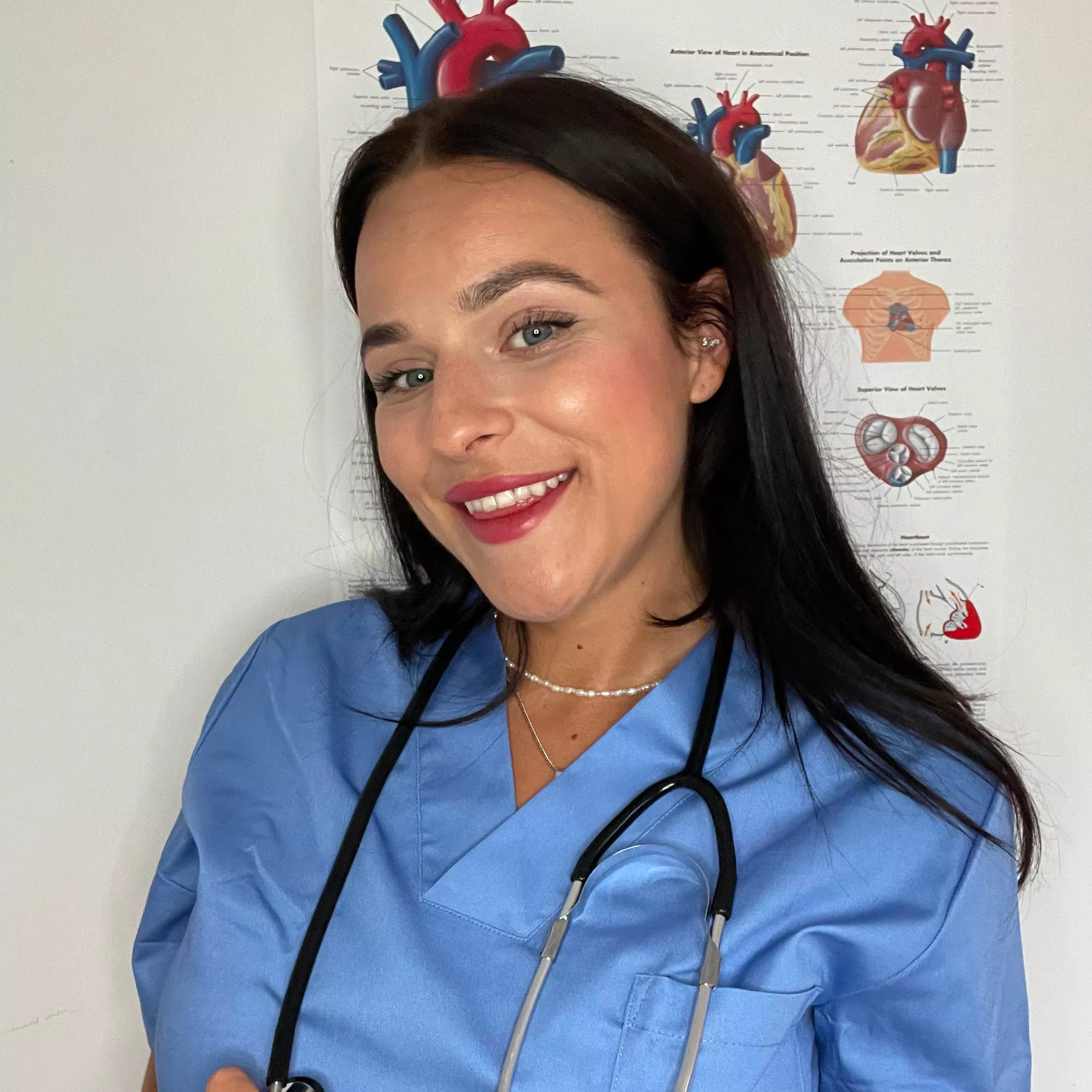 Naughty nurse on scrubs, bold moves 