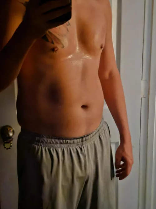 Should I shower or stay sweaty?