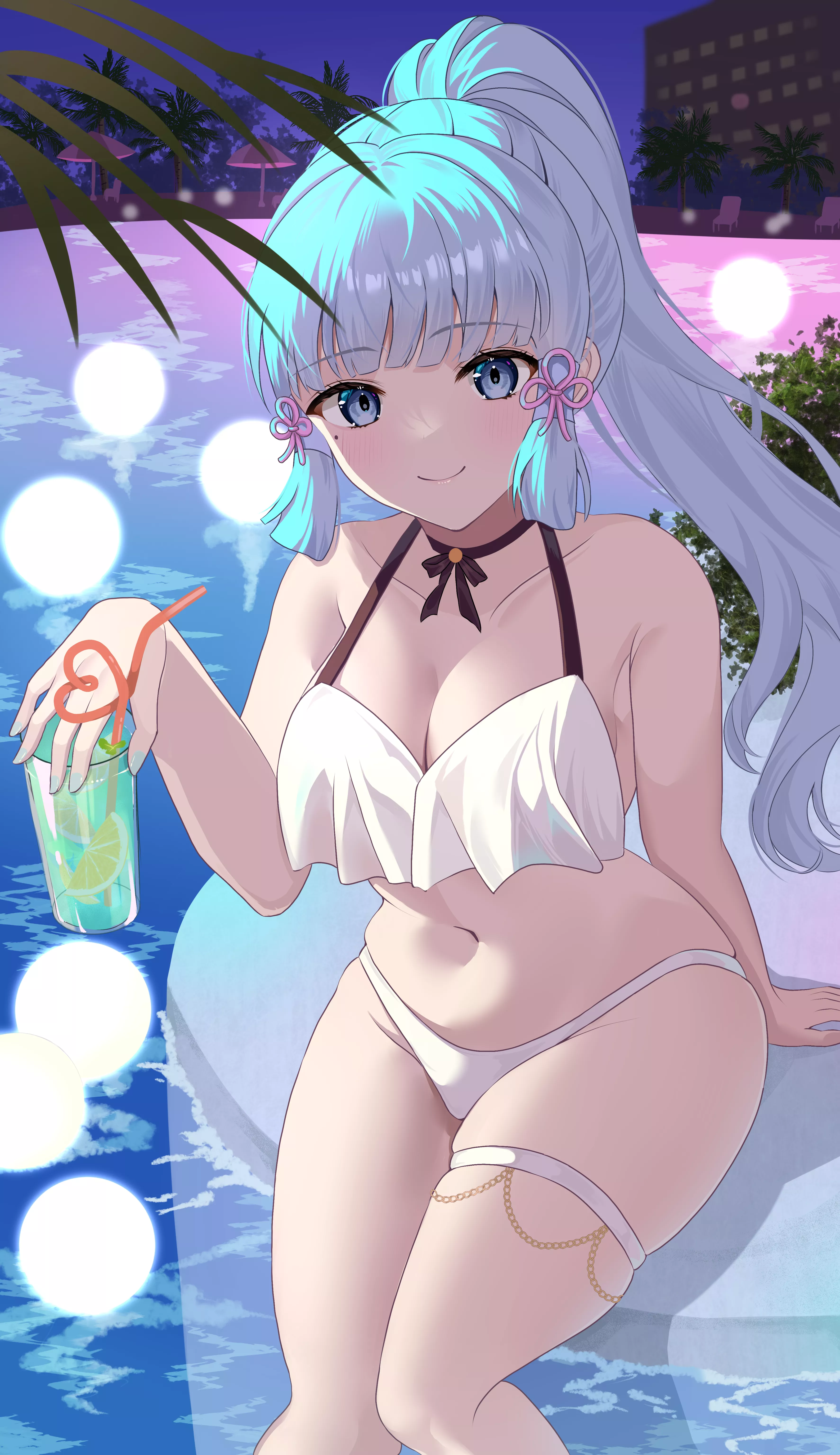 Ayaka offering a drink