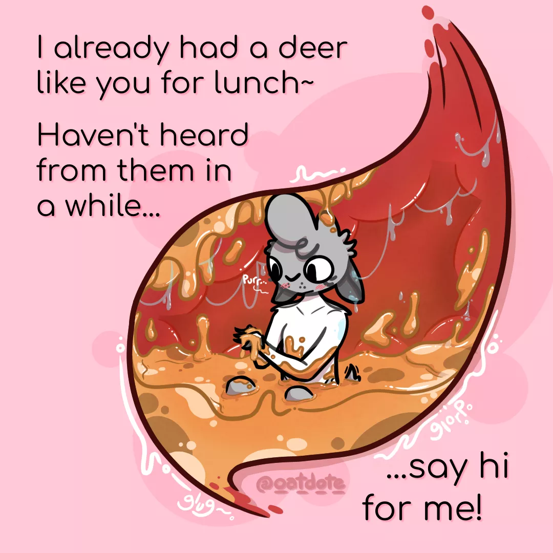 {Image} double deer (Art by oatdote) [fatal] [smaller prey] [gooey digestion]