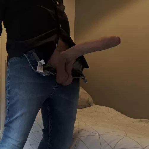 Who will milk this older cock so it will fit back in my jeans 