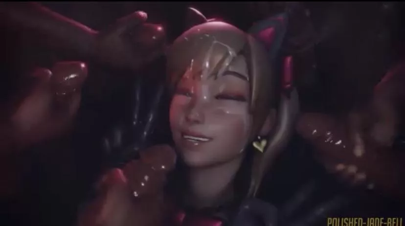 D.va covered in cum like the slut she is