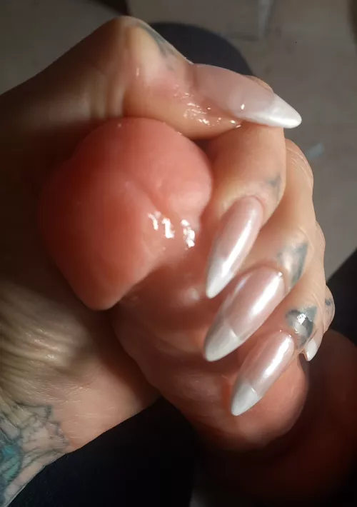 my french nails with my dildo. I WANT MORE 