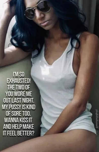 My husband and I recover after an intense night with his friends.