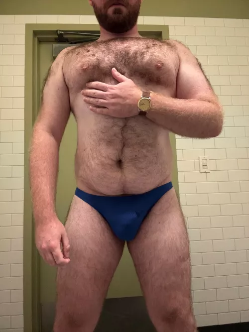 blue ribbed bikini briefs