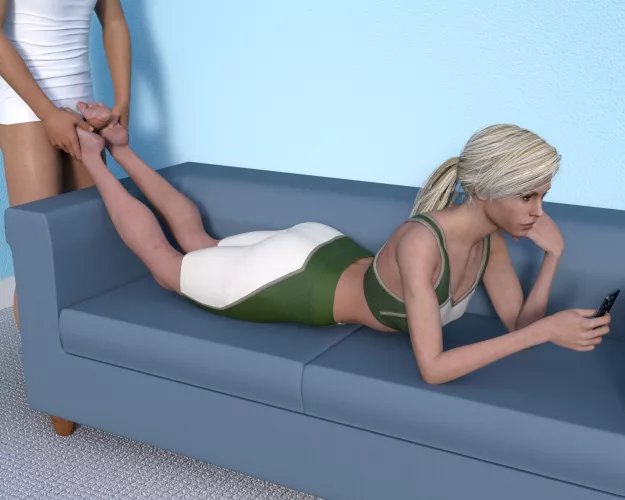 Cassie decides to lie down on her stomach to relax and get more comfortable. She figures if this guy wants a Footjob so bad, then he can do all the work [Mortal Kombat] (SoleMann) 