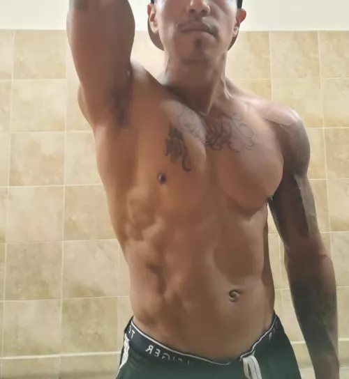 Daddy needs a massage after his workout