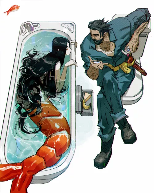 first time I've seen a shrimp mermaid lmao 