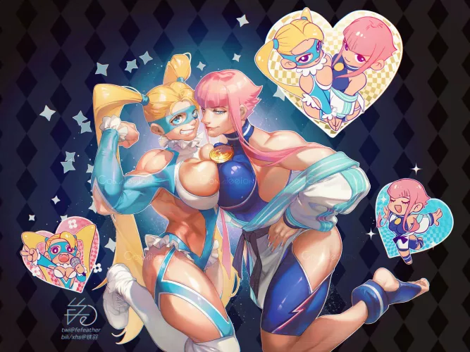 Rainbow Mika and Manon (FeFeather) [Street Fighter]