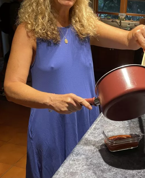 She wears this dress everywhere…