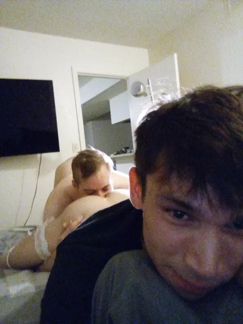 He loves to eat my cake 