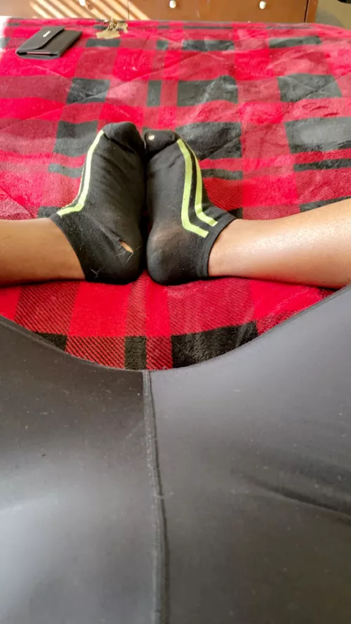 I have worn these socks so much to workout in, I have put a hole in them! Haha. They’re even more perfect now