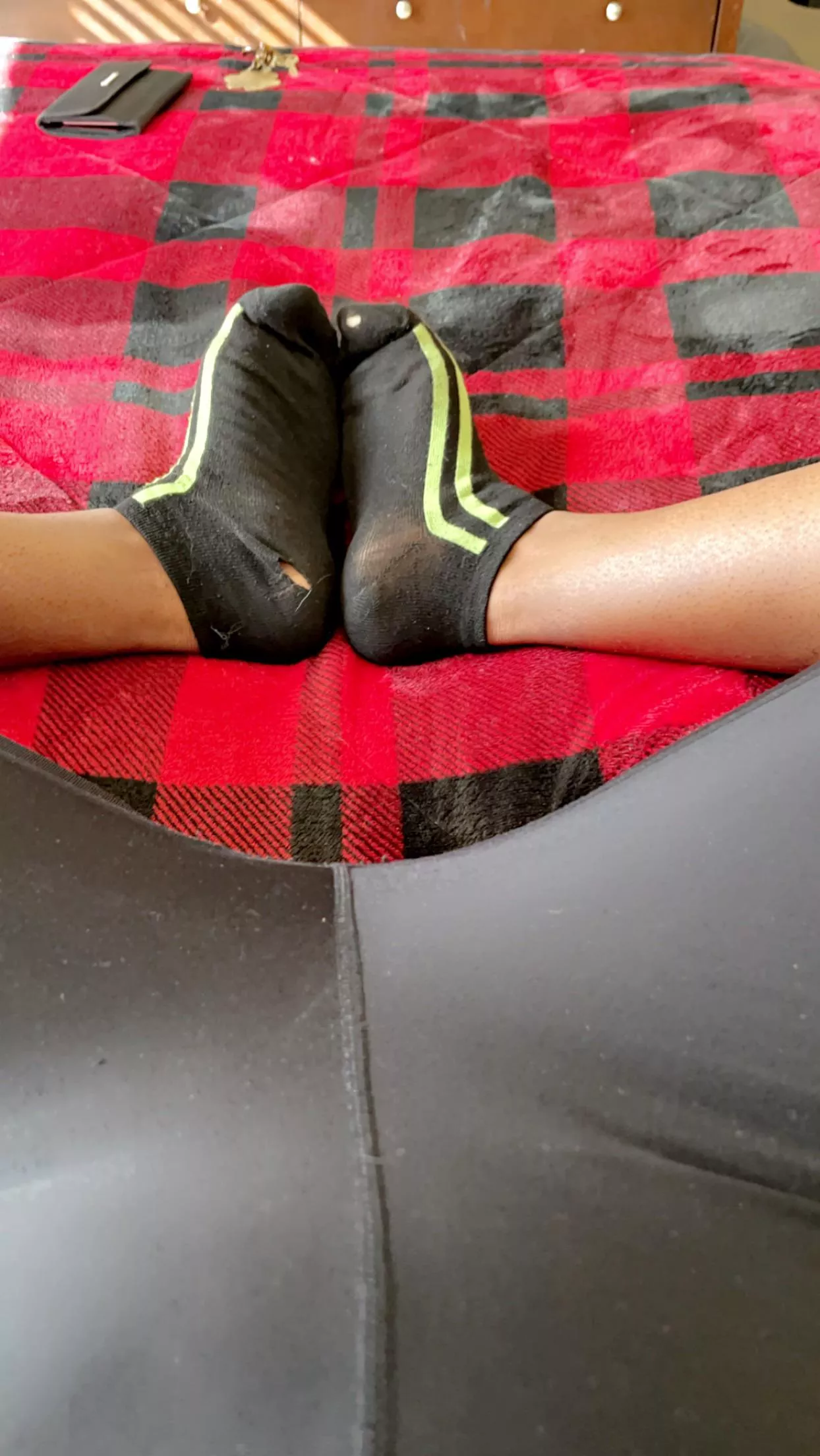 I have worn these socks so much to workout in, I have put a hole in them! Haha. They’re even more perfect now