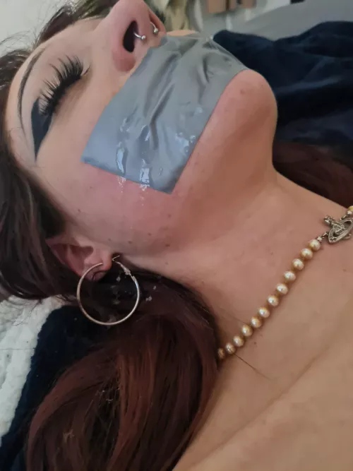 I was ordered to try to suck the cum through the tape for 30 minutes 
