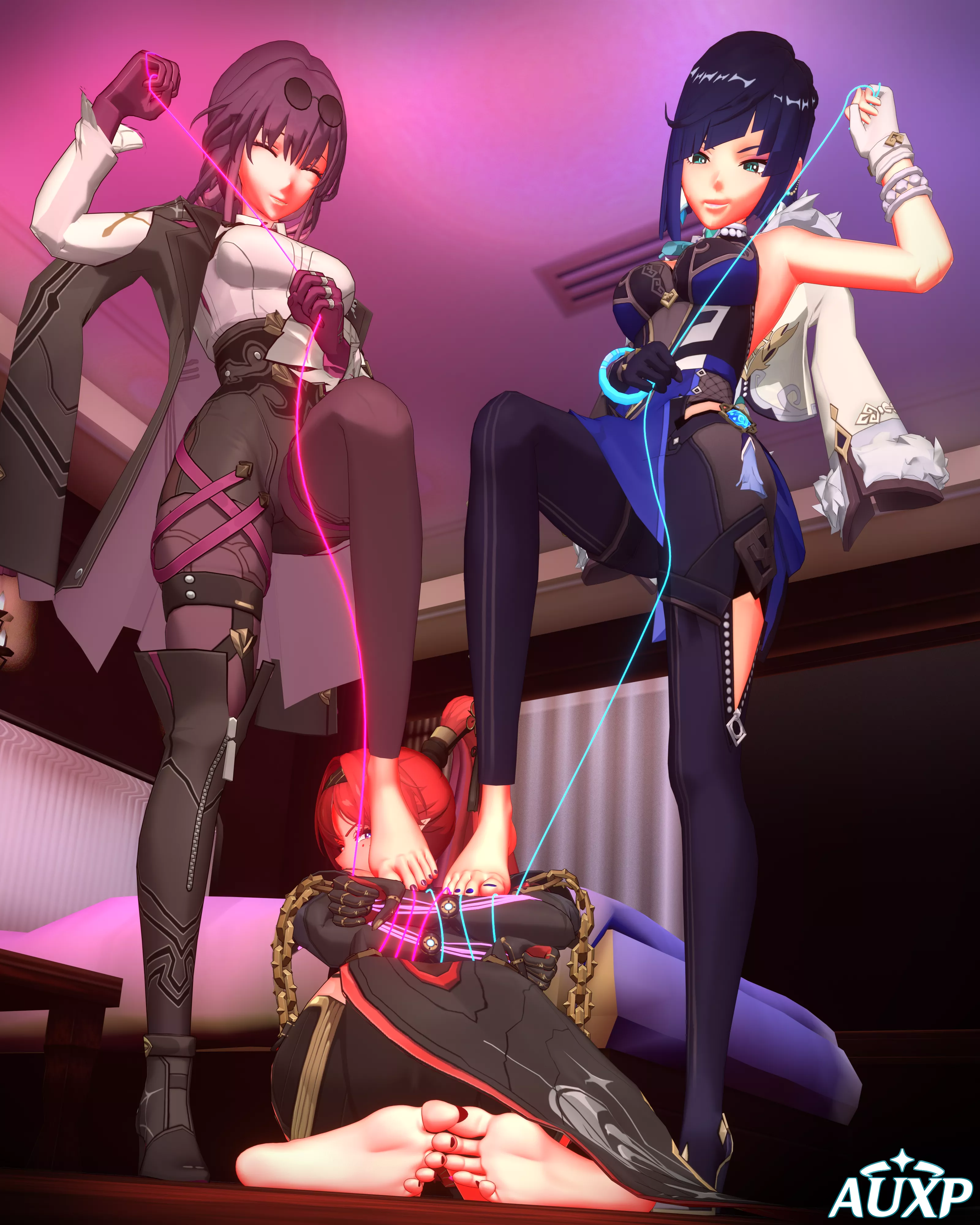 Kafka, Yelan, Yinlin (Star Rail) [Artist: AUXP]