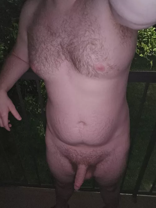 Naked on the balcony 