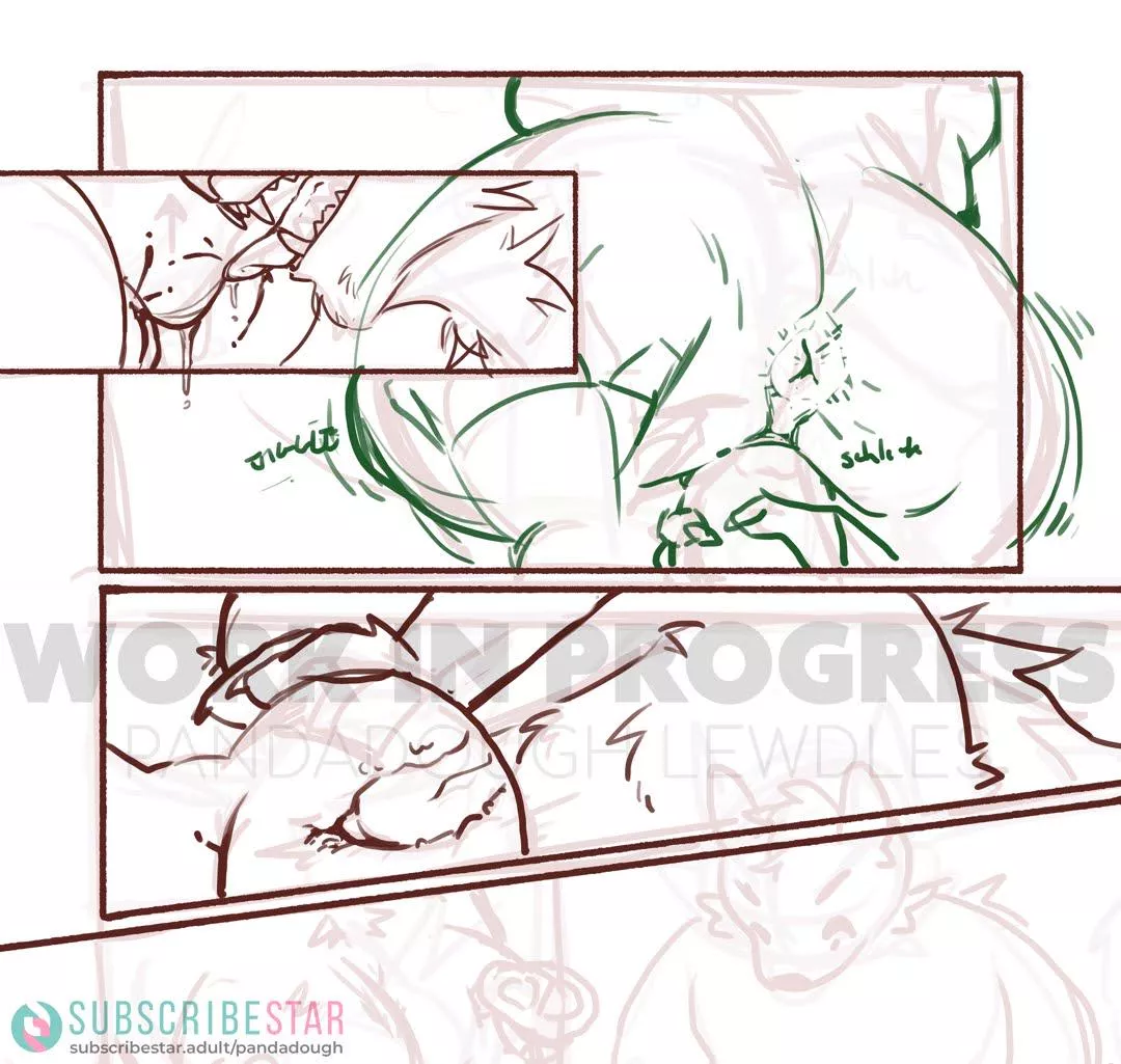 On the Beastly Trail Comic WIP (pandadough lewdles)