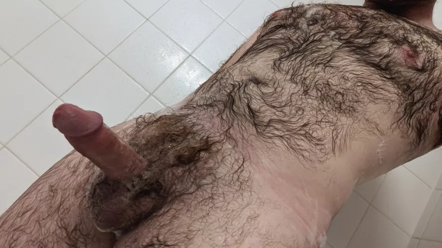 Wearing nothing but soap