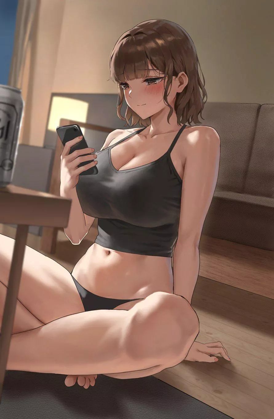 Checking her Phone 