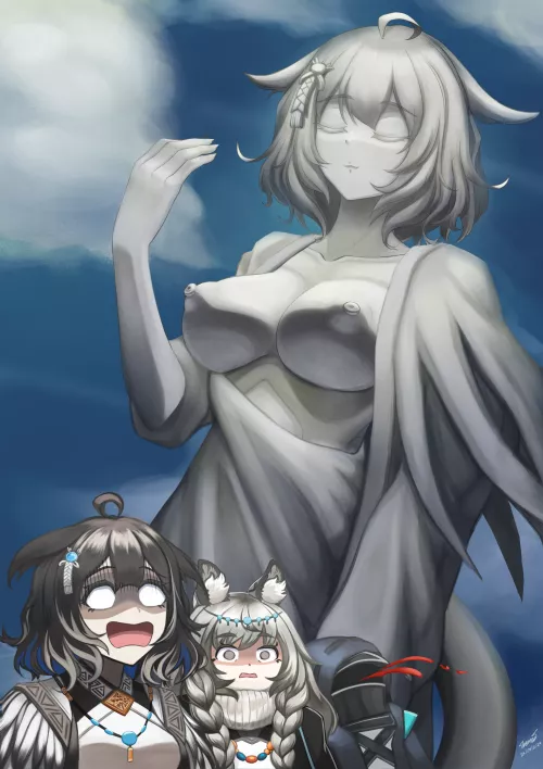 Local goddess's reaction to giant statue built by her followers 
