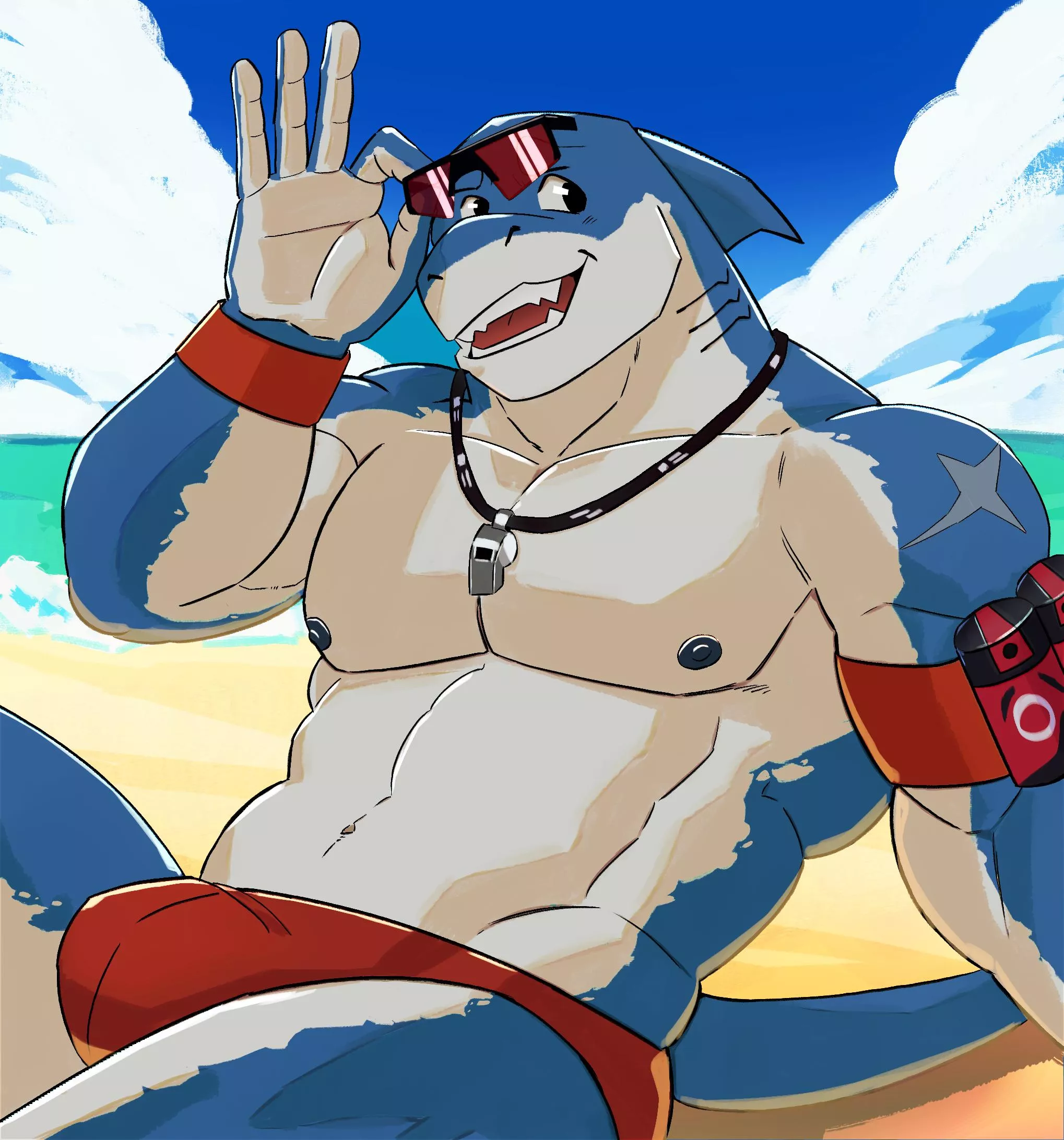 Steve the Fortnite shark guy is off duty today! (Art by me)