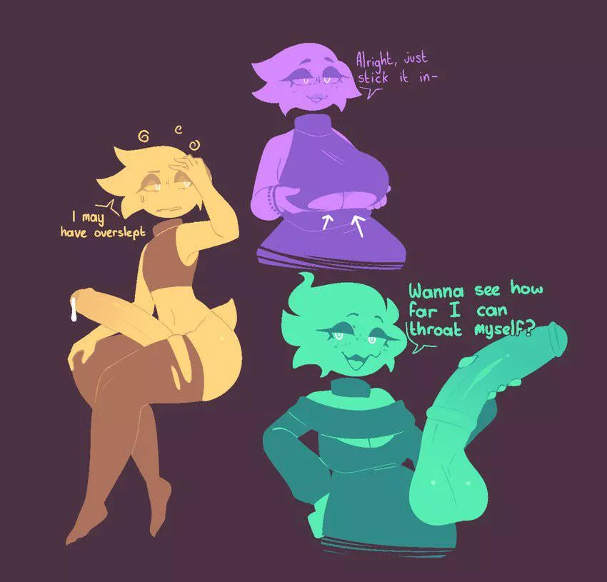 Boobs, a femboy, and a horseco- … did she just detach her dick-? (Welwraith)