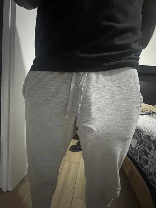Grey sweatpants I can’t wear anywhere…