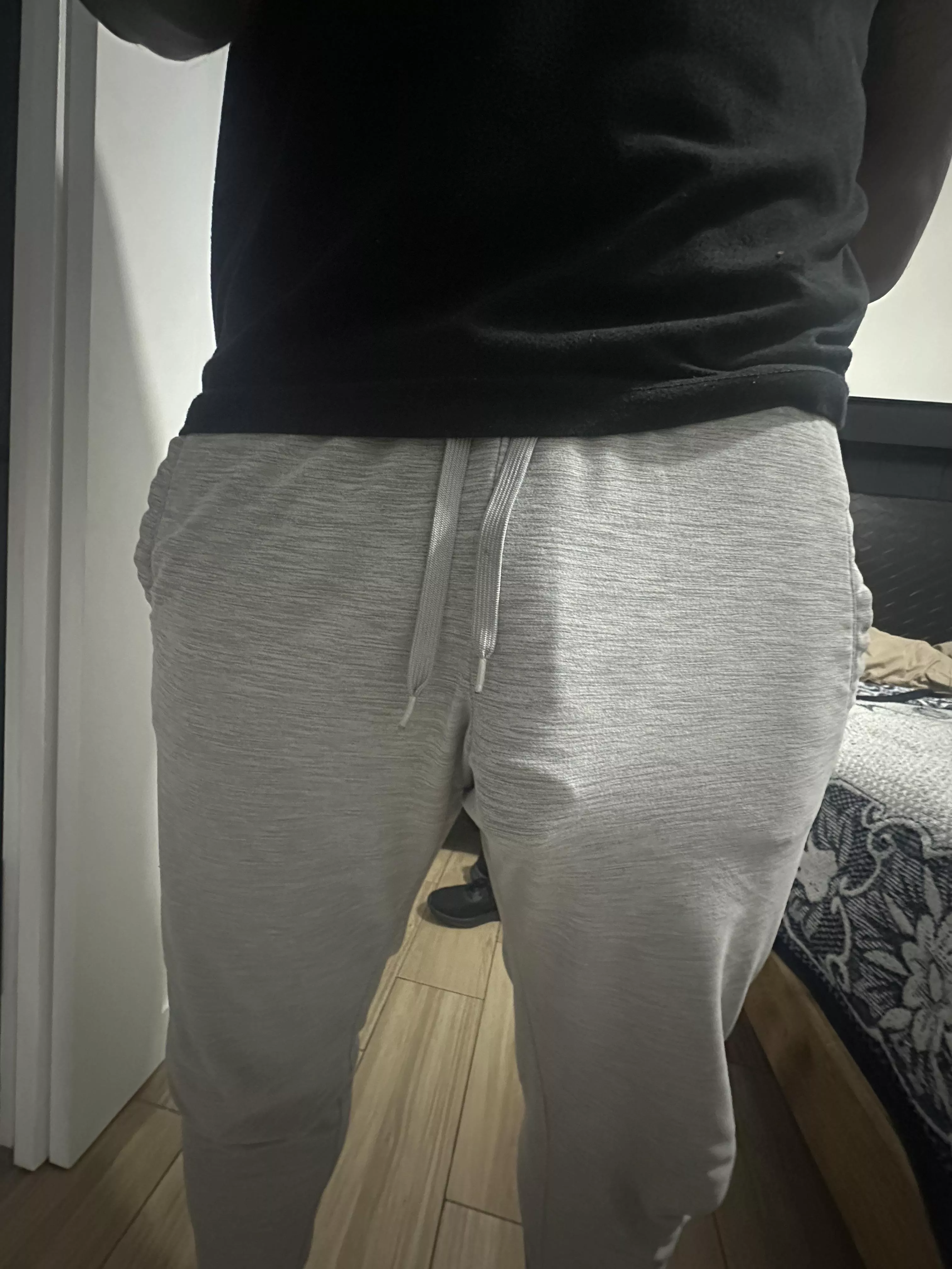 Grey sweatpants I can’t wear anywhere…