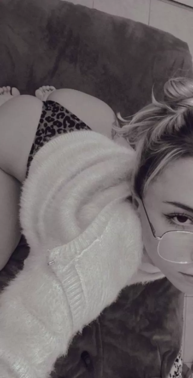 Kneeling and teasing with my sexy thong needing some dick