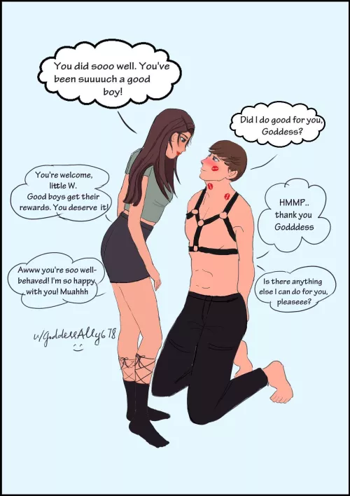 [OC] (Kisses - Praise kink) Good boys get rewarded for doing all their chores