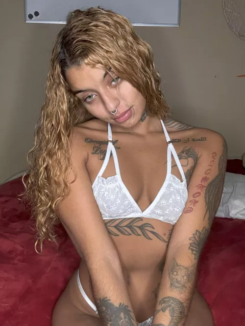 Promise not to stain my lingerie, babe.