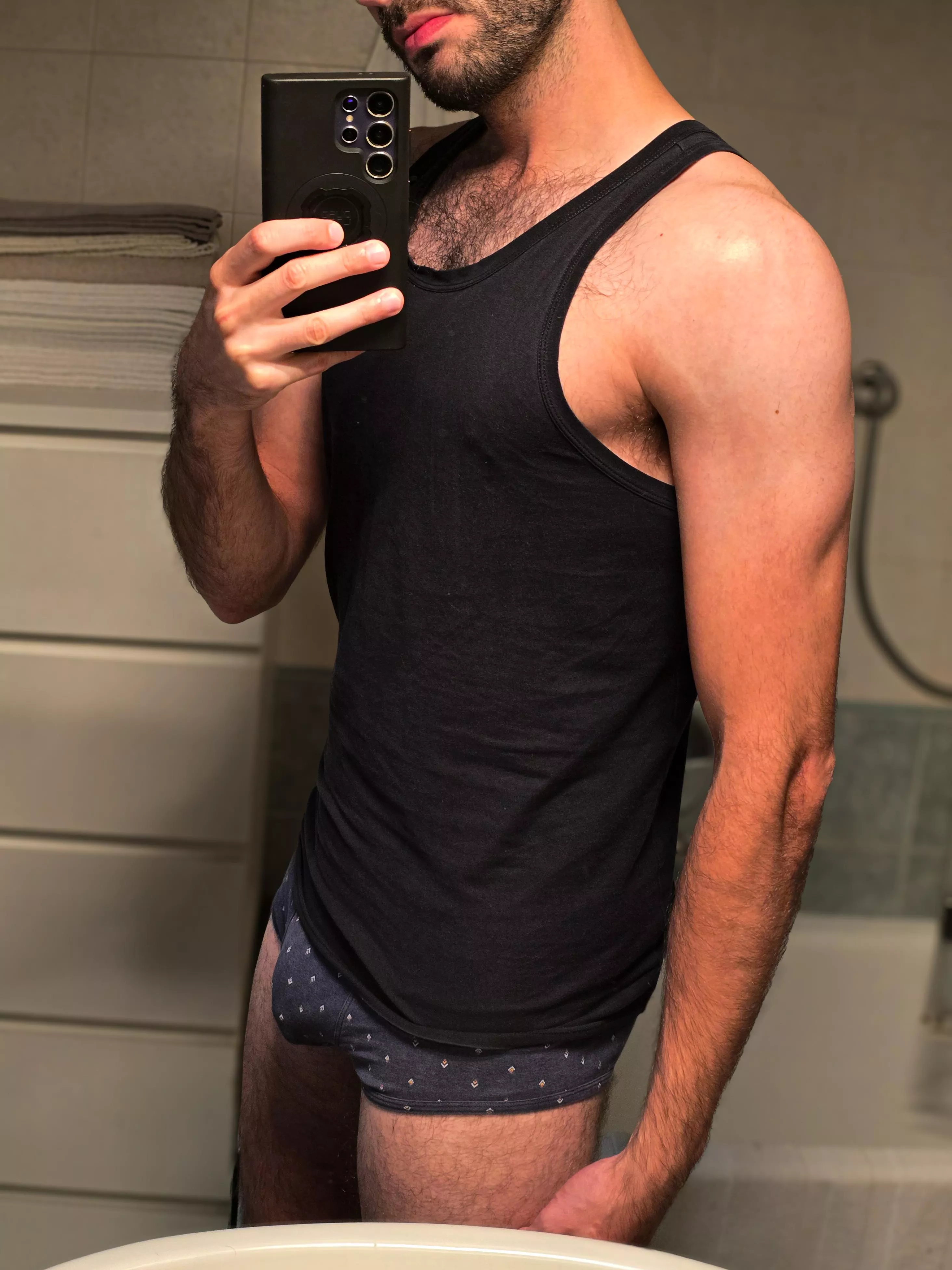 Soft bulge and wife beater 😆 (31)